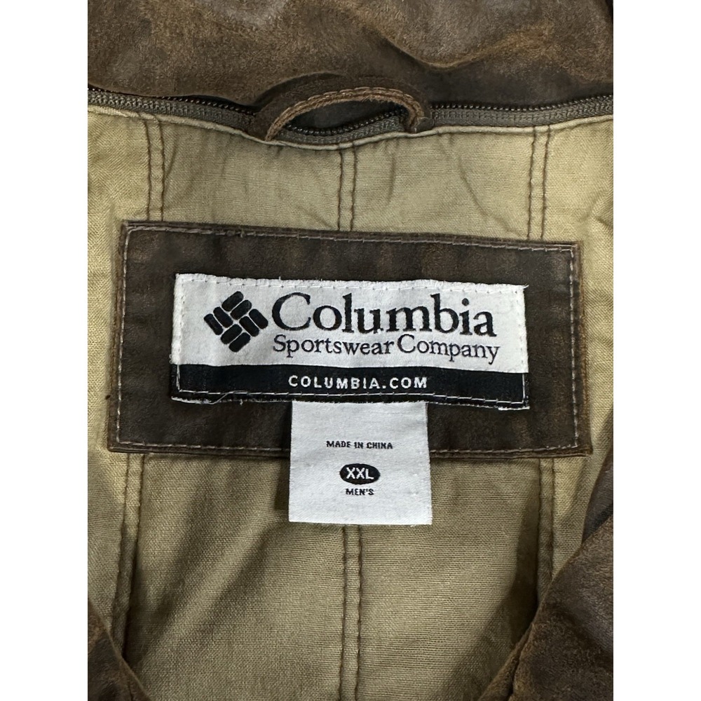 Vintage Columbia Brown Quilted Jacket Mens 2XL Washed Chore Barn Workwear Coat - Picture 5 of 14